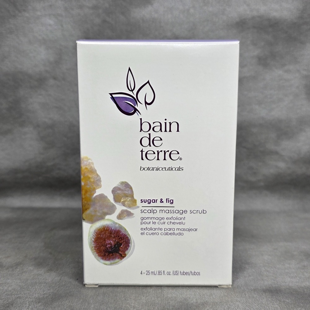Bain de Terre Sugar & Fig Scalp Massage Scrub (4) .85 oz Tubes NEW in Box